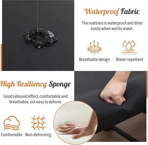 Vista 7 de Cama de masaje profesional con reposacabezas desmontable y respaldo ajustable, mesa de terapia física de hidroterapia con cojines de pecho