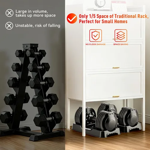 Vista 8 de 25/55lb Pair Adjustable Dumbbell Set, Adjustable Dumbbells Set of 2, 5 in 1/10 in 1 Free Weights Dumbbells Set with Anti-Slip Texture Handle