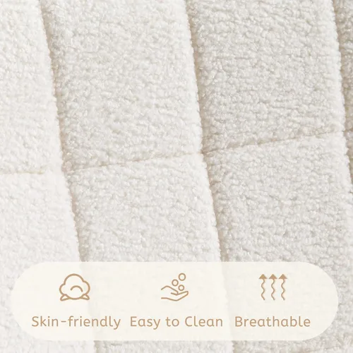 Vista 19 de Furniliving Mecedora tapizada para cuarto de bebé, mecedora tapizada, moderna, con asiento acolchado, silla de lectura con respaldo alto, cómoda