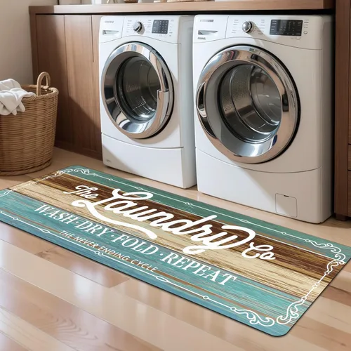 Vista 15 de Pauwer - Alfombra de cocina estilo granja, 20"X48", beige, antideslizante, lavable, hecha a máquina