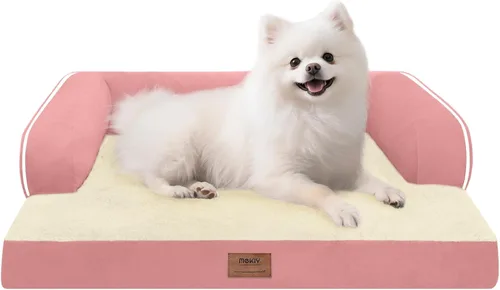 Vista 128 de Cama ortopédica impermeable para perros pequeños, cama para perros de tamaño mediano, cómoda cama para mascotas y gatos con lados, funda extraíble