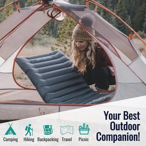 Vista 7 de TREKOLOGY UL80 - Colchoneta de dormir ultraligera – Colchoneta inflable para acampar – Alfombrilla compacta de nailon 40D – Colchón de aire ligero