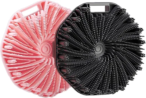 Vista 11 de RamPula Exfoliante corporal de silicona, esponja de silicona, cepillo corporal exfoliante de secado rápido para cepillado húmedo o seco, más Negro