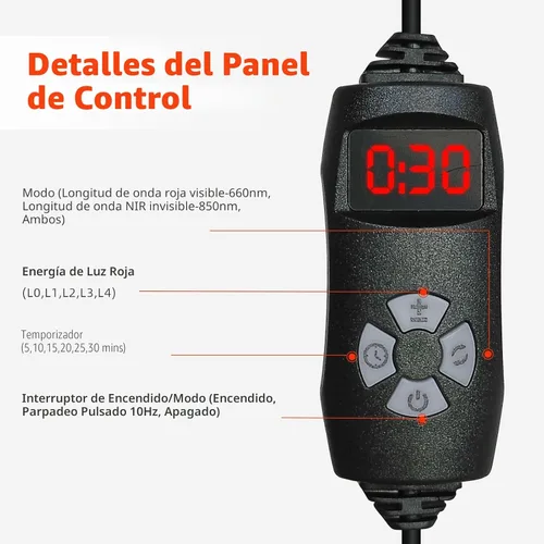 Vista 4 de Almohadilla de terapia de luz roja para terapia de luz infrarroja para dolor corporal NIR Terapia profunda para espalda, rodilla, manos, pies