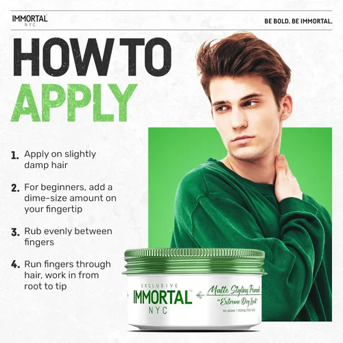 Vista 15 de Immortal NYC Ceras para el cabello para hombres – Aventus Extra Strong Hold, cera para el cabello de bajo brillo – Base de agua para hombre, sin