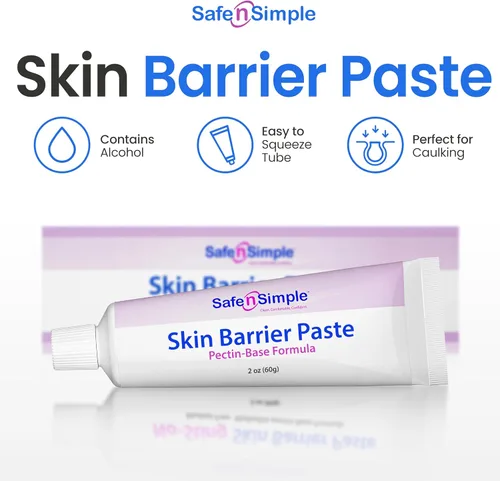 Vista 3 de Safe n' Simple Pasta de barrera para la piel de estoma, 2 onzas, suministros protectores de ostomía, pasta protectora adhesiva para estomas, barrera