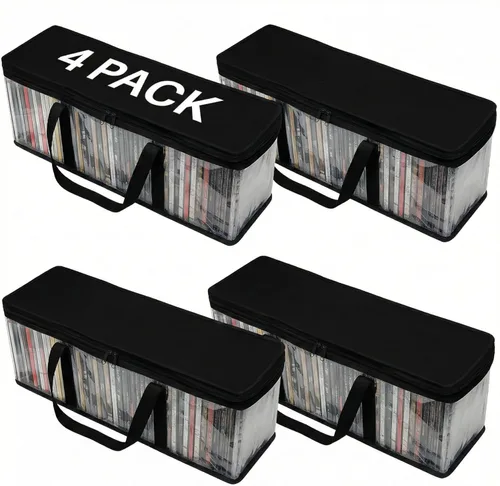 Vista 17 de Evelots Estuches de cinta de casete (paquete de 1) - Almacenamiento de plástico transparente - Capacidad para 25 cajas en total - Sin arañazos ni