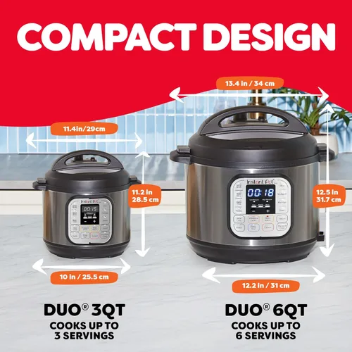 Vista 3 de Instant Pot IP-DUO60, 6cuartos/1000W - Olla a presión multifunción 7 en 1, Acero inoxidable y negro