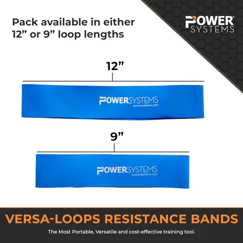 Vista 4 de Power Systems Versa Loops Commercial Grade Resistance Bands 10 Pack Color Coded Exercise Loop Bands for Strength Training Physical Therapy Home Gym