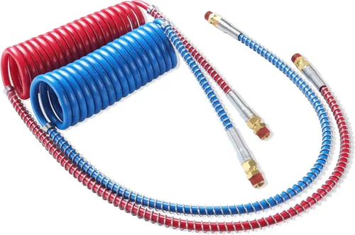 Vista 9 de Mangueras de línea de freno de aire de 15 pies y conjunto de cable de alimentación eléctrica ABS con kit de resorte tensor y Gladhands y manijas