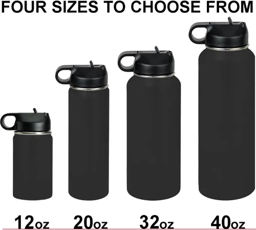 Vista 7 de LaserGram Personalized Water Bottle, World's Greatest Grandson, Stainless Steel Double Wall Vacuum Insulated with Flip Top Straw, Custom Engraved
