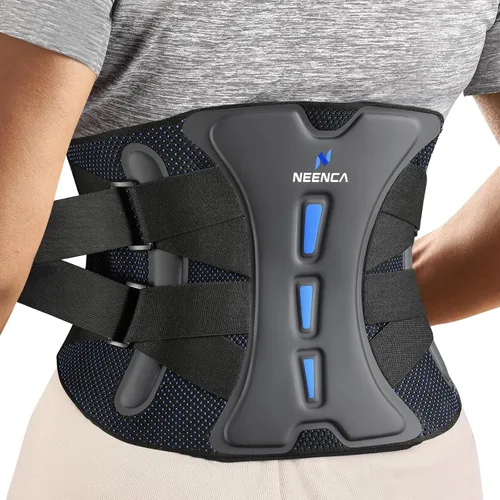 Vista 10 de NEENCA Soporte de espalda para alivio del dolor de espalda baja con sistema de soporte biónico, cinturón de soporte lumbar ajustable para hombres