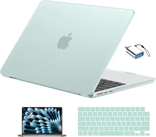 Vista 29 de EooCoo Funda compatible con MacBook Air de 13 pulgadas M5 2026-2022 M4 M3 M2 modelo A3449 A3240 A3113 A2681, Mac Air de 13.6 pulgadas, carcasa