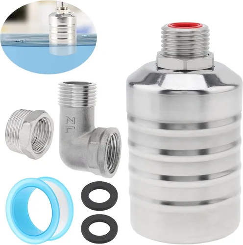Vista 9 de Válvula de flotador, acero inoxidable 304 de 1/2 pulgada a 3/4 pulgadas de llenado automático, válvulas de flotador de agua, control de nivel