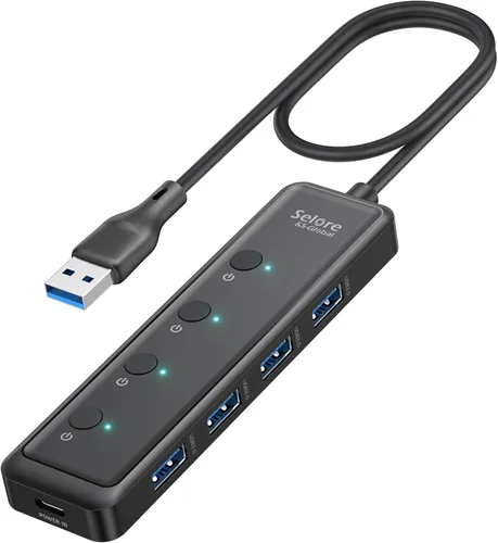 Vista 11 de Adaptador HUB USB C HDMI para MacBook Pro/Air, dongle USBC 7 en 1 con HDMI, lector de tarjetas SD/TF, puerto de datos USB C, 100W PD y 2 USB 3.0