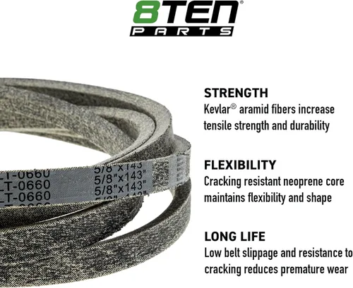 Vista 6 de 8TEN Kit de correa de hoja de husillo para Cub Cadet RZT 54 pulgadas MTD Columbia Sears/ZT/ZTL8000 918-04608A Deck