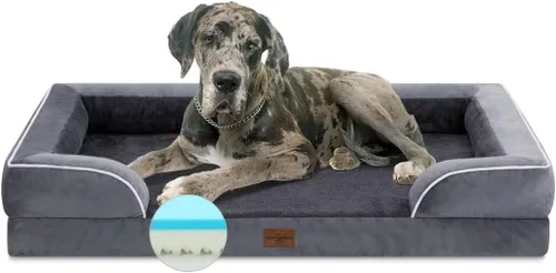 Vista 126 de Comfort Expression - Cama ortopédica para perros medianos de 30x20 pulgadas, cama impermeable de espuma de huevera para mascotas medianas