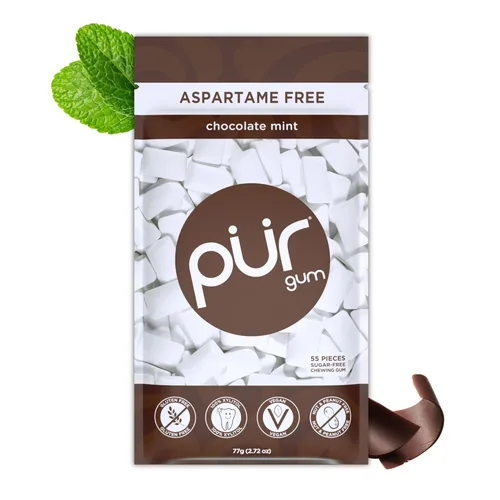 Vista 9 de PUR Gum Chicle sin Aspartame 100% Xilitol Chicle con sabor natural a menta verde, 55 piezas (Paquete de 1)