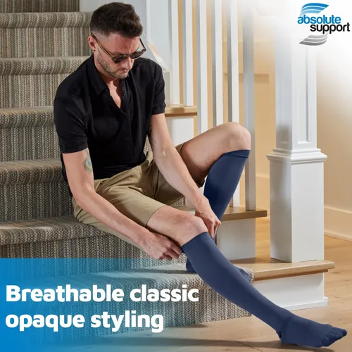 Vista 7 de ABSOLUTE SUPPORT (6 pares) fabricadas en Estados Unidos, medias de compresión altas a la rodilla para hombres de 20 a 30 mmHg Para circulación