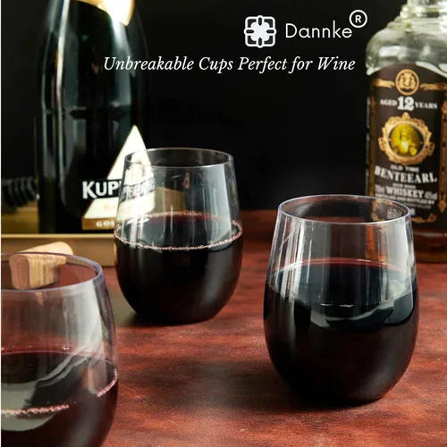 Vista 5 de 20 unidades (paquete de 1) Copas de vino de plástico transparente sin tallo, 12 onzas, sin BPA, modernas, desechables, perfectas para fiestas
