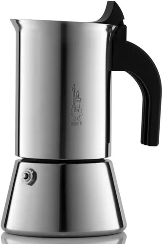 Vista 7 de Bialetti – New Venus, máquina de café espresso de acero inoxidable, apta para todo tipo de estufas, 2 tazas (85 ml), aluminio, plateado