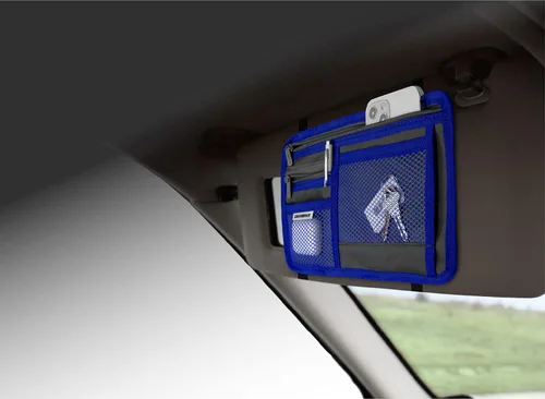 Vista 5 de Car and Driver Organizador de visera Accesorios para visera Bolsillo de red para tarjetas de coche Accesorios interiores para automóviles