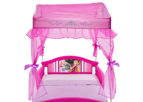 Vista 3 de Delta Children - Cama con dosel para niños, diseño de princesas Disney