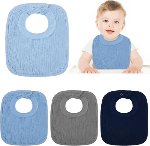 Vista 7 de Twistover Baberos para recién nacidos, baberos de alimentación para babear y dentición, cómodo babero para bebé con cuello absorbente acolchado