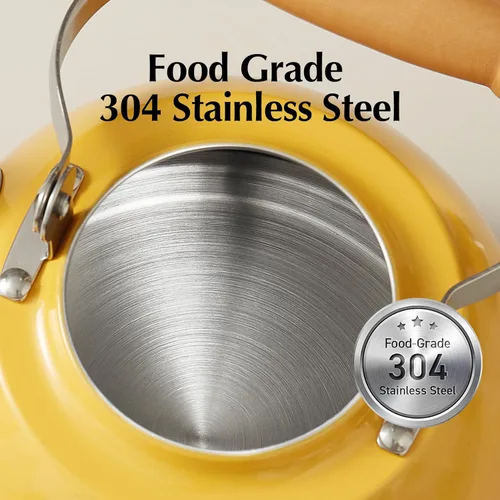 Vista 4 de ROCKURWOK - Hervidor de Té, Tetera con Mango Ergonómico de Toque Frío, Tetera de Acero Inoxidable de Grado Alimentario, Hervidor de Té para Estufa