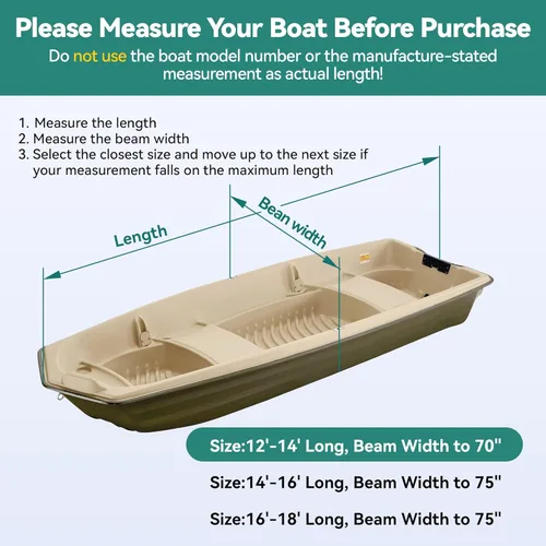 Vista 7 de Cubierta de barco Jon de 5 capas 1200D de 12 pies a 14 pies con cubierta de motor, 100% impermeable, cubiertas para barco Jon de 12 a 14 pies con 9