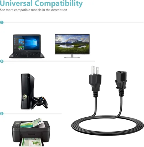 Vista 3 de AC Power Cord Cable Replacement for Power Cooker Electric Pressure Cooker PC-WAL1 Lead