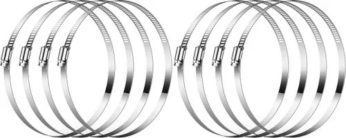 Vista 11 de VIVOSUN Abrazaderas de conducto de aire de acero inoxidable, abrazaderas de manguera ajustables de 4/6/8/12 pulgadas con accionamiento helicoidal