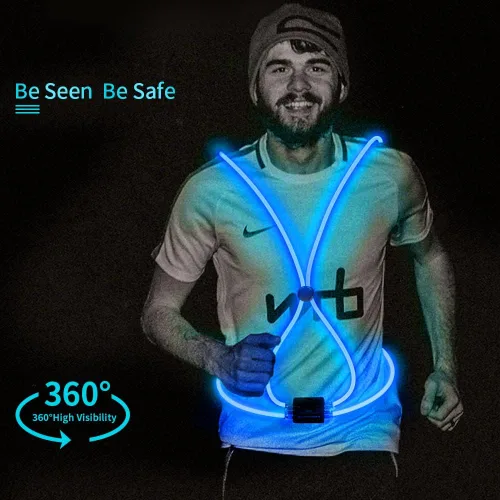 Vista 3 de esonstyle Chaleco reflectante LED recargable para corredores, chaleco de seguridad de alta visibilidad para correr, ciclismo o caminar