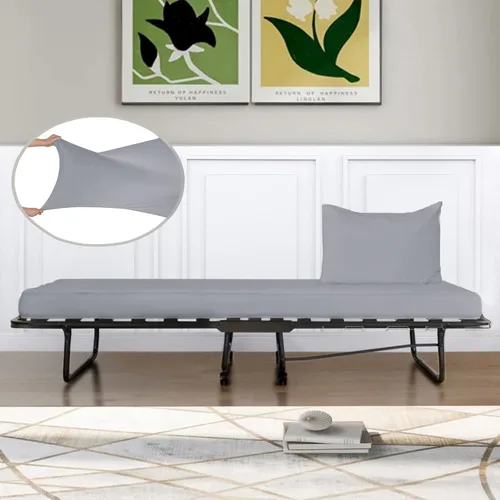 Vista 16 de IDEAhome Sábana bajera ajustable de punto de Jersey de 75 x 33 pulgadas con bolsillo profundo de 8 pulgadas, adecuada para literas, camping, casas