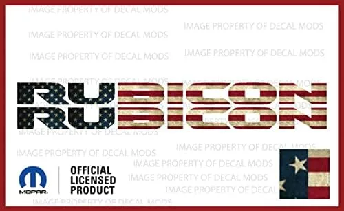 Vista 2 de Decal Mods Rubicon - Calcomanías gráficas para capó para Jeep Wrangler y Gladiator JL/JT Rubicon (2018-2024) con bandera de Estados Unidos