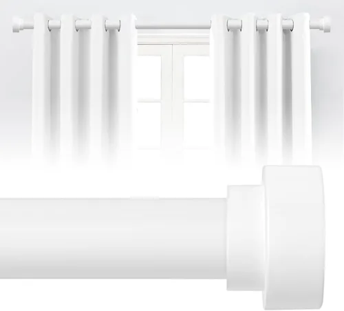 Vista 8 de Paquete de 2 barras de cortina doradas para ventanas de 30 a 42 pulgadas (2.5-3.5 pies), barras de cortina resistentes de 1 pulgada de diámetro