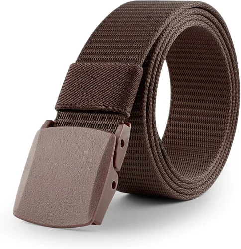 Vista 16 de JASGOOD Cinturón de hombre de lona de nailon transpirable, estilo militar táctico, con hebilla de plástico