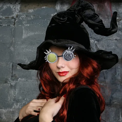 Vista 7 de FUTATA Steampunk - Gafas de sol con lentes de colores y lupa ocular gafas steampunk góticas cosplay punk para hombres y mujeres