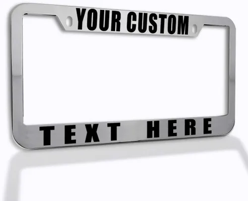 Vista 7 de Speedy Pros Divertido marco de matrícula con texto personalizado de zinc, accesorios para automóvil, soporte para placa de matrícula, negro, 2 Negro