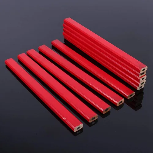 Vista 7 de Raguso 10 unidades por paquete de lápices de carpintero de plomo duro de 6.890 in, lápiz rojo para carpintería para constructor, juego