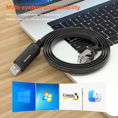 Vista 7 de Cable de consola USB UART Serial, accesorio esencial compatible con Cisco, NETGEAR, Ubiquity, LINKSYS, enrutadores/interruptores para portátiles