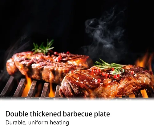 Vista 2 de Parrilla portátil para barbacoa de mesa, bandeja para hornear, sin humo, antiadherente, placa de barbacoa, estufa de barbacoa, accesorios para horno