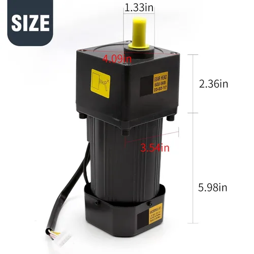 Vista 7 de Motor de engranaje de la CA de 250W 5K 110V, motor variable ajustable del reductor del engranaje con el regulador de la velocidad para la industria