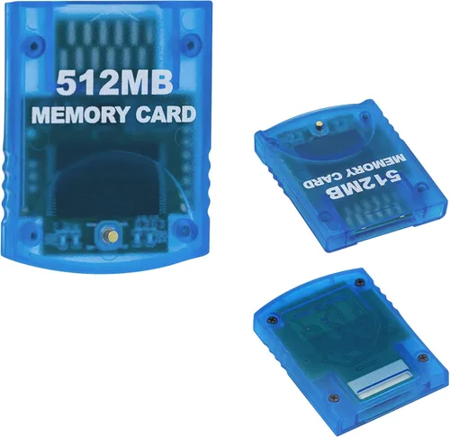 Vista 2 de Mcbazel Tarjetas de memoria Gamecube, tarjeta de memoria compatible con Gamecube y consola Wii, color azul, 512 MB (8192 bloques)