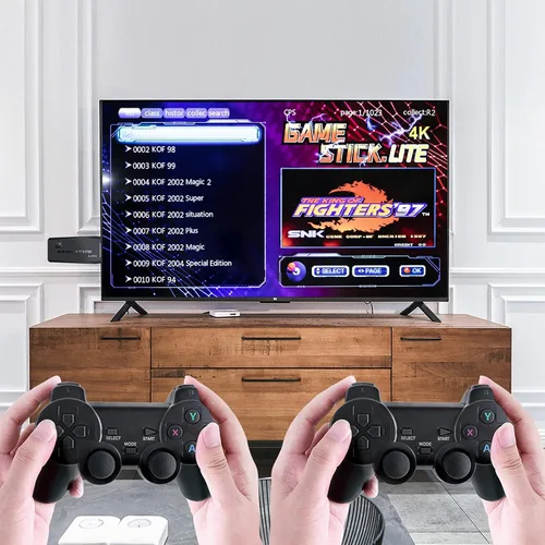 Vista 3 de WWahuayuan Retro Game Console with Dual Controllers Plug & Play Video Game Stick Built in 10000+ Games, 9 Classic Emulators, TV 4K High Definition