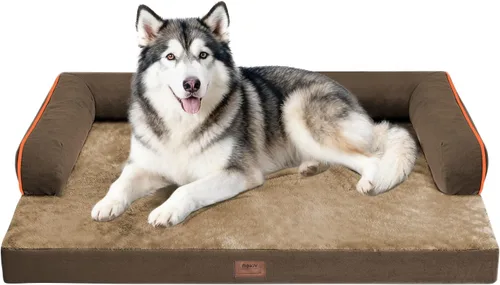 Vista 10 de Cama ortopédica impermeable para perros pequeños, cama para perros de tamaño mediano, cómoda cama para mascotas y gatos con lados, funda extraíble