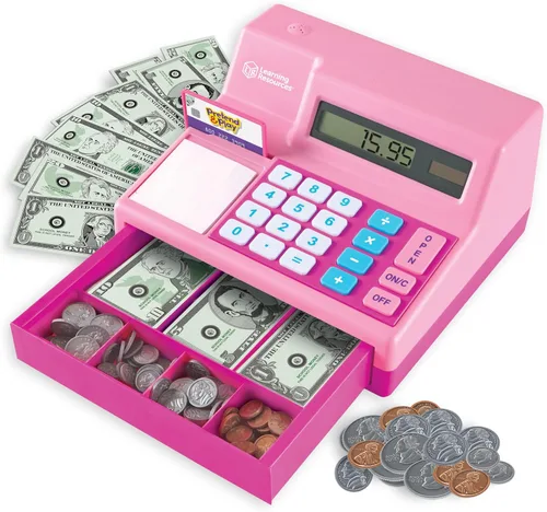 Vista 8 de Learning Resources Pretend & PlayCalculadora y caja reistradora - 73 Piezas, Edad 3+ Desarrolla habilidades matemáticas tempranas, caja registradora