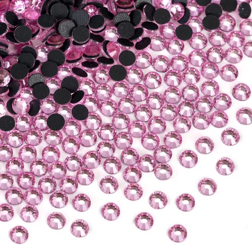 Vista 120 de 1440 piezas de diamantes de imitación termoadhesivos SS20 color púrpura2 con parte posterior plana, gemas de cristal de vidrio para ropa, camisas