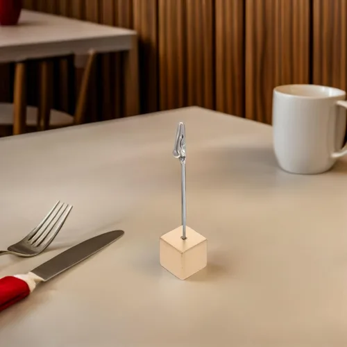 Vista 6 de Gadpiparty 10pcs Cube Base Memo Clip Holder - Table Number Place Card Holder with Alligator Clasp for Displaying Photos Name Cards Paper Notes