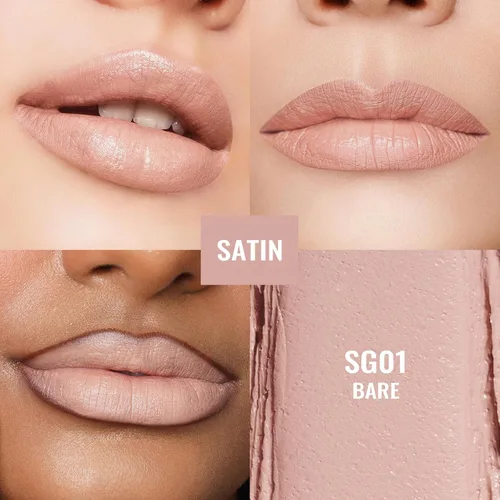 Vista 6 de Oulac Lápiz labial beige para mujeres, base de labios mate nude pálido, color de labios de cobertura completa, acabado satinado mate, textura